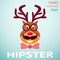 Portrait of funny vintage hipster deer with