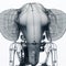 Portrait of Futuristic Robotic Elephant. Cyborg Machine AI Generative