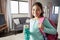 Portrait Of Girl With Backpack In Bedroom Ready To Go To School