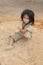 Portrait girl of Laos in poverty