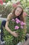 Portrait of a girl with paniculate phlox