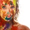 Portrait of girl soiled in paint