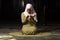 Portrait of a gorgeous humble Muslim woman praying in peace at a mosque