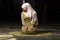 Portrait of a gorgeous humble Muslim woman praying in peace at a mosque