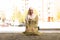 Portrait of a gorgeous humble Muslim woman smiling after a prayer at a mosque