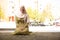 Portrait of a gorgeous humble Muslim woman smiling after a prayer at a mosque