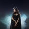 Portrait of a Gothic Princess. Gothic Queen. Image on Halloween. Young beautiful woman in black