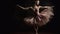 A portrait of a graceful ballerina in mid-dance posed on tiptoe created with Generative AI