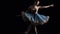 A portrait of a graceful ballerina in mid-dance posed on tiptoe created with Generative AI