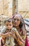 Portrait of a Grandmother and her grandson at Jaisalmer, Rajasth