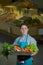 Portrait of Grocery clerk working in supermarket store