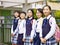 Portrait of a group of asian elementary school children