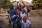 Portrait of a group of children playing and smiling, at the Bissaque neighborhood in the city of Bissau