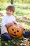 Portrait of a halloween happy little boy