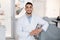 Portrait Of Handsome Arab Stomatologist Doctor Posing In Dental Clinic Interior