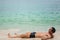 Portrait of a handsome happy man at tropical resort with smile