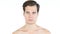 Portrait of handsome man shirtless, White Background