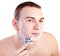 Portrait of handsome shaving man