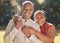 Portrait happy affectionate mature african american couple sharing an intimate moment outside at the park during summer