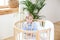 Portrait of a happy boy playing in a baby cot. The boy sits alone in a crib in the nursery. The lonely child stays in the crib. Lo