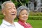 Portrait of happy grandfather and grandmother