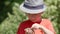 Portrait of happy little boy holding a lizard in his hands, love animals