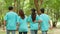 Portrait of happy young Asian students volunteers for cleaning park, forest and woods for healthy environment. Earth day, nature