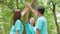 Portrait of happy young Asian students volunteers for cleaning park, forest and woods for healthy environment. Earth day, nature