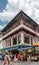 Portrait of Historic corner with balcony house in Chinatown, Singapore