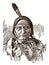 Portrait of historic Native American Hunkpapa Lakota Sioux chief Sitting Bull