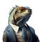 Portrait of a iguana dressed in a formal business suit