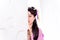 Portrait images of Asian teenage girl Wearing traditional Chinese dresses