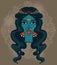 Portrait of indian goddess Kali