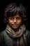 Portrait of Indian poor kid is smiling