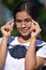 Portrait Of An Intelligent Philippine Teenage Female With Glasses