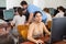 Portrait of interested teen girl during lesson in computer room of school class