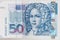 Portrait of Ivan Gundulic on 50 HRK Croatian kuna banknote.