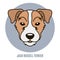 Portrait of Jack Russell Terrier. Vector illustration in style o