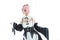 Portrait of Japan anime cosplay woman , white japanese maid in white tone room