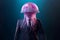 Portrait of a Jelly fish dressed in a formal business suit