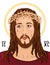 Portrait of Jesus Christ with Christogram