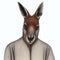 Portrait of a kangaroo man. Anthropomorphic kangaroo. Digital illustration