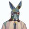 Portrait of a kangaroo man. Anthropomorphic kangaroo. Digital illustration. Abstract style