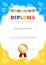 Portrait kids diploma or certificate of awesomeness template wit