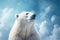 Portrait of a large polar bear in the snow. Generated by AI