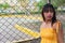 Portrait of a Latina teenager relaxing at the park