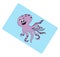 Portrait of a laughing octopus over blue background vector or color illustration