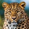 Portrait of a leopard (Panthera pardus)
