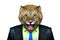 Portrait of a lion in a business suit