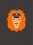 Portrait of lion, wearing hat, like police, cool style